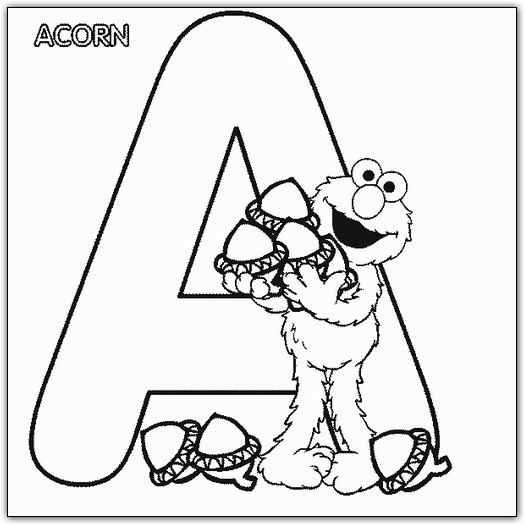 coloriage 1 rue sesame alphabet a